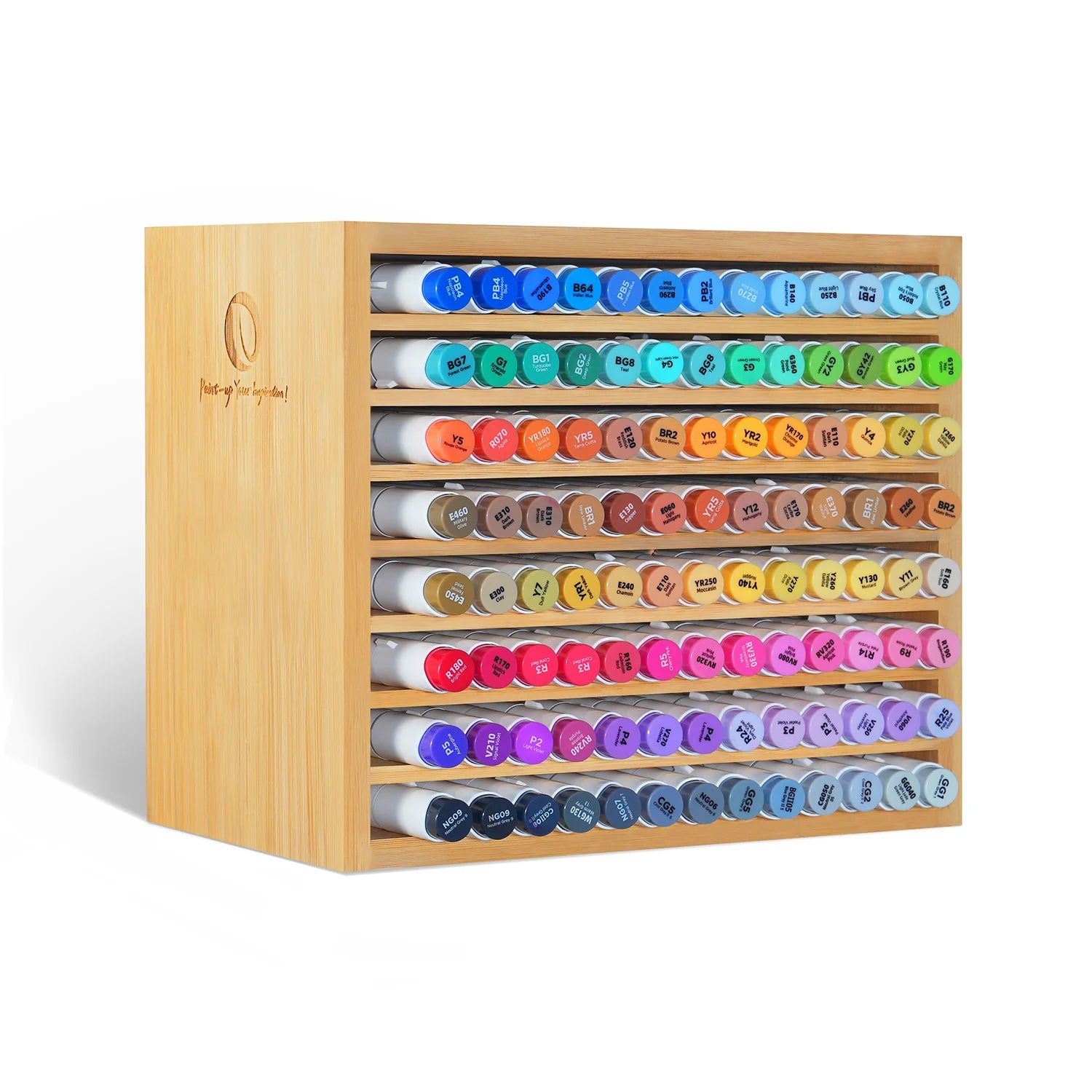 MinBoo Marker Organizer for 144 Markers, Bamboo Art Supply Storage  Organizer Rack, Art Markers Pens Colored Pencils Paint Brushes Stationary  Organizer