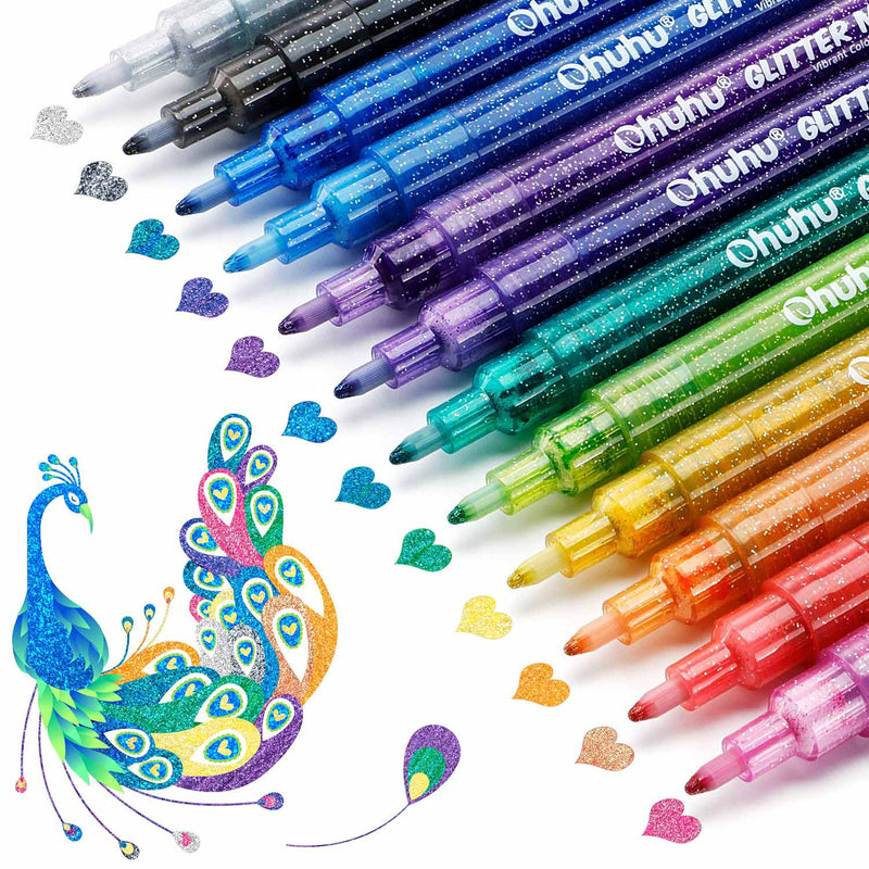 Ohuhu Glitter Metallic Marker Pens 12 colors