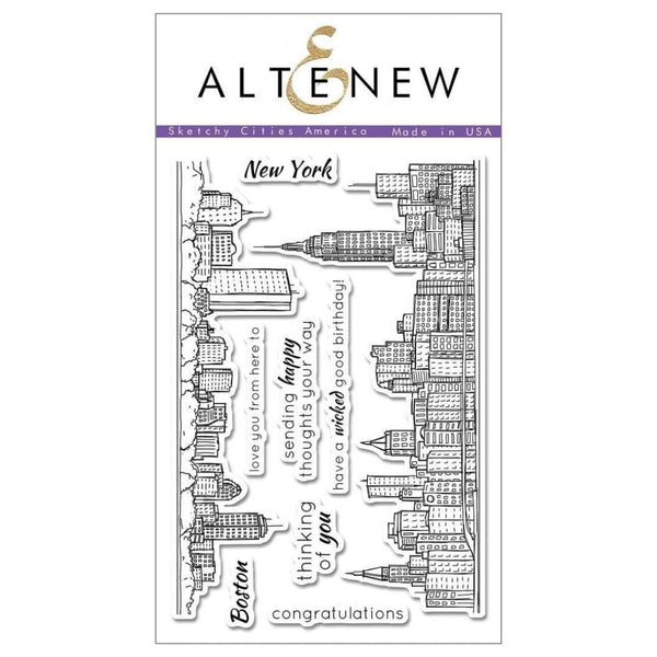 Altenew Sketchy Cities America Stamp Set