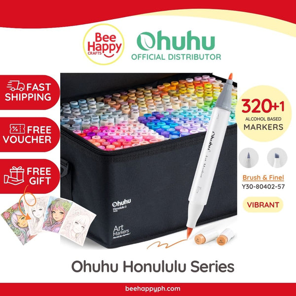 Ohuhu Honolulu 320 Colors Dual Tips Alcohol Art Markers Brush & Fine Y30-80402-57