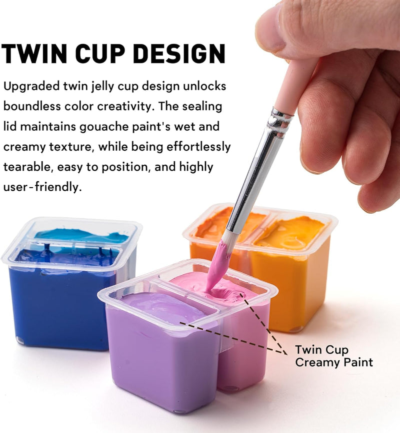 Miya Himi Twin Cups 48 Colors 12g Split Jelly Cups Gouache Paint Set