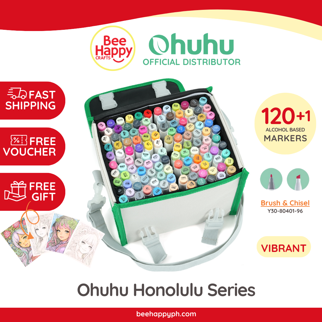 その他 ohathu Ohuhu Honolulu Brush & Chisel 120 Basic Colors Dual Tips Alcohol Art M