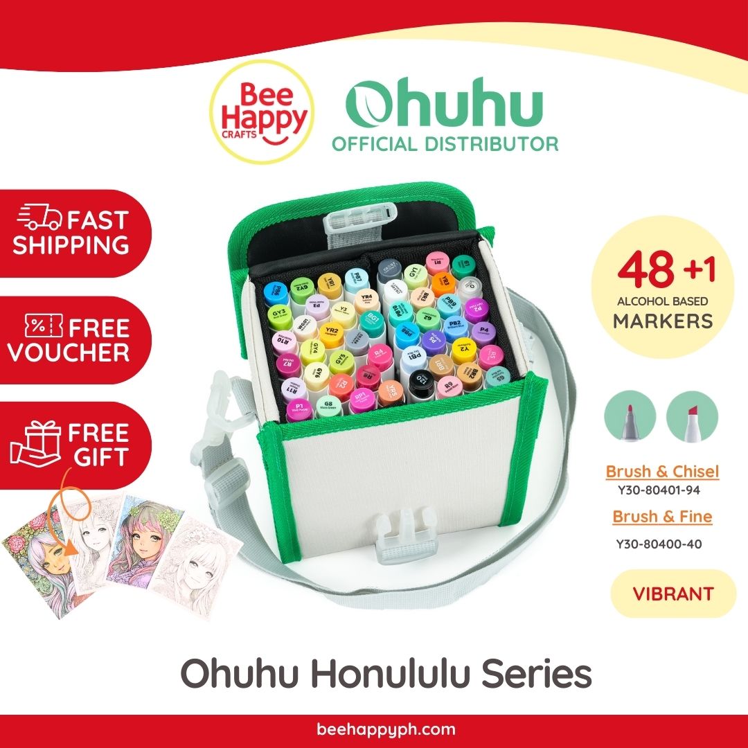 huhu　4点セット Ohuhu 48 Basic Colors Dual Tip Alcohol Brush Markers Y30-80404-24 & Y3