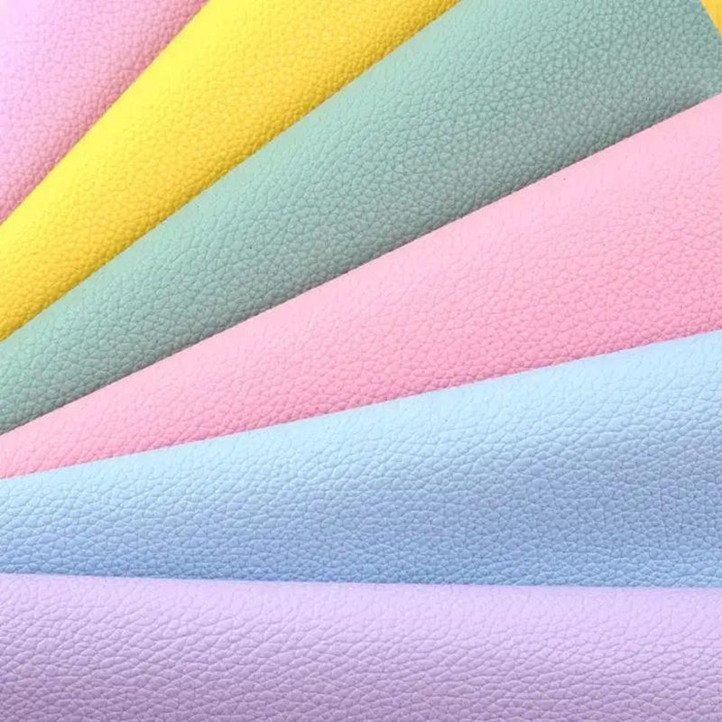 Bee Happy Faux Leather Sheets- Litchi Grain Plain Color 6pcs