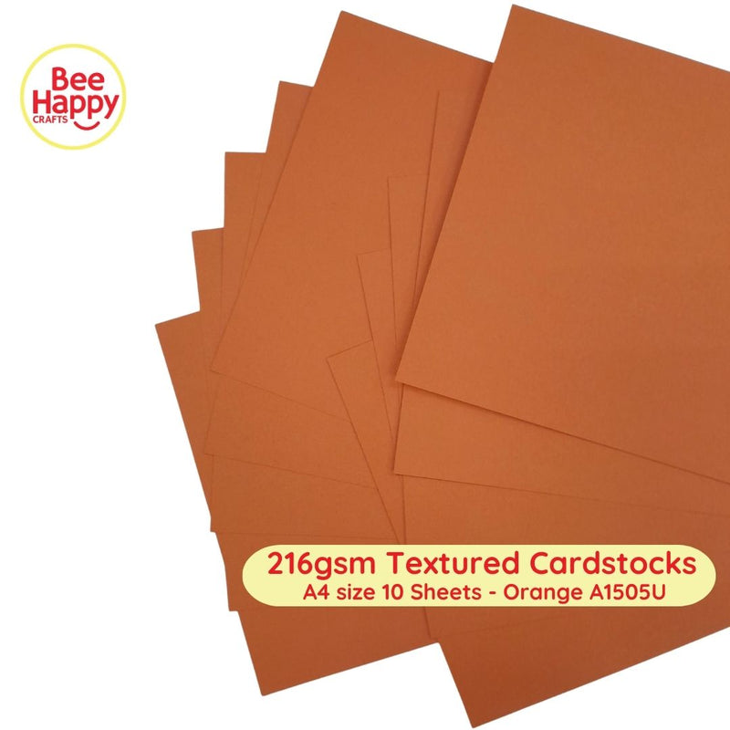 Bee Happy 216gsm Textured Cardstocks A4 Size 10 Sheets - Neutrals & Basics