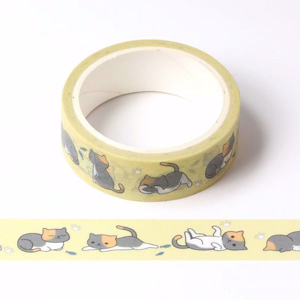 Cute Calico Cats Washi Tape 15mm x 5m