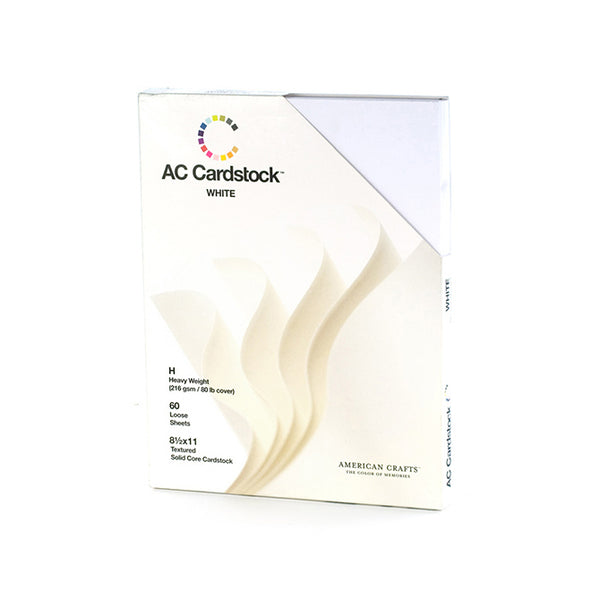 American Crafts Textured Cardstocks Variety Pack White 8.5" x 11", 60 Sheets 216gsm