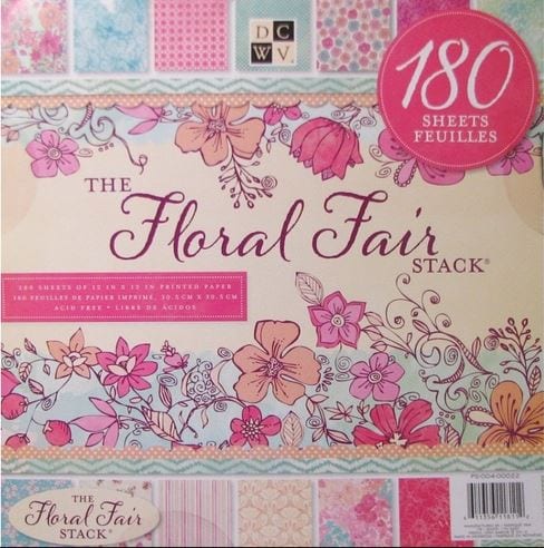 DCWV Floral Fair Paper Pad 12" x 12" (60 sheets and 180 sheets available)