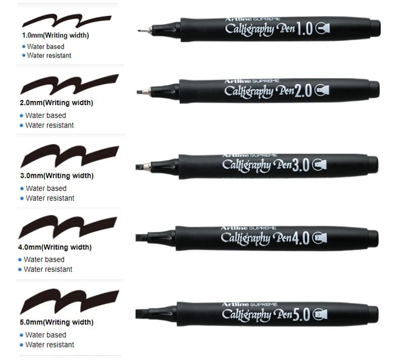 Artline Supreme Calligraphy Pens Black
