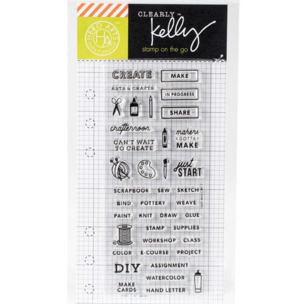 Hero Arts Arts & Crafts Planner Clear Stamps 2.5" x 6"