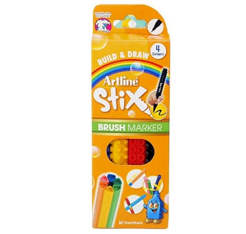 Artline Stix Brush Markers 4's