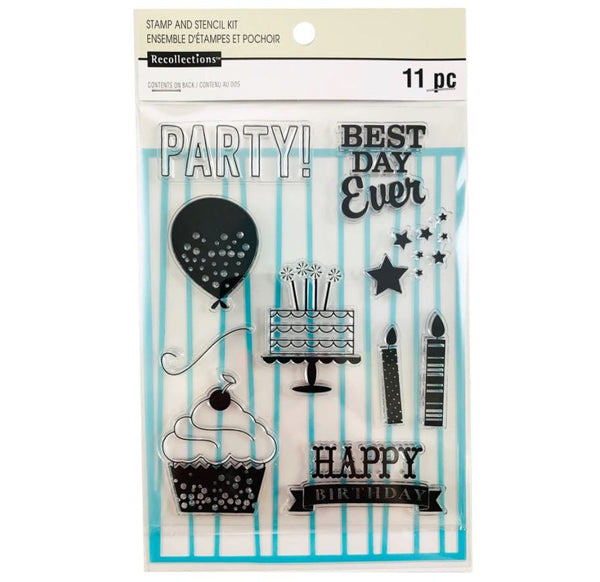Recollections Best Day Ever Stamp and Stencil Set