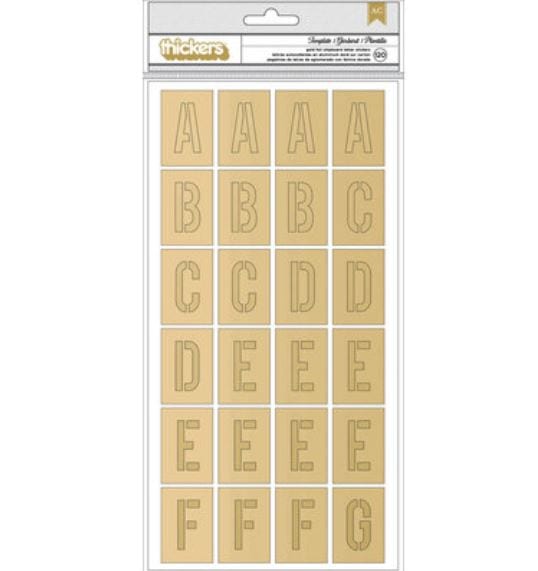 American Crafts Foil Alphabet Cardstocks Chasing Dreams Collection Thickers Template