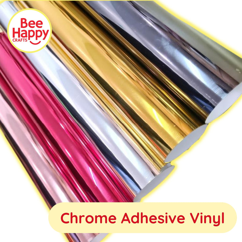 Bee Happy Premium Chrome Metallic Mirror Vinyl 12" x 12" or  12" x 36" (w/ Protective Film)