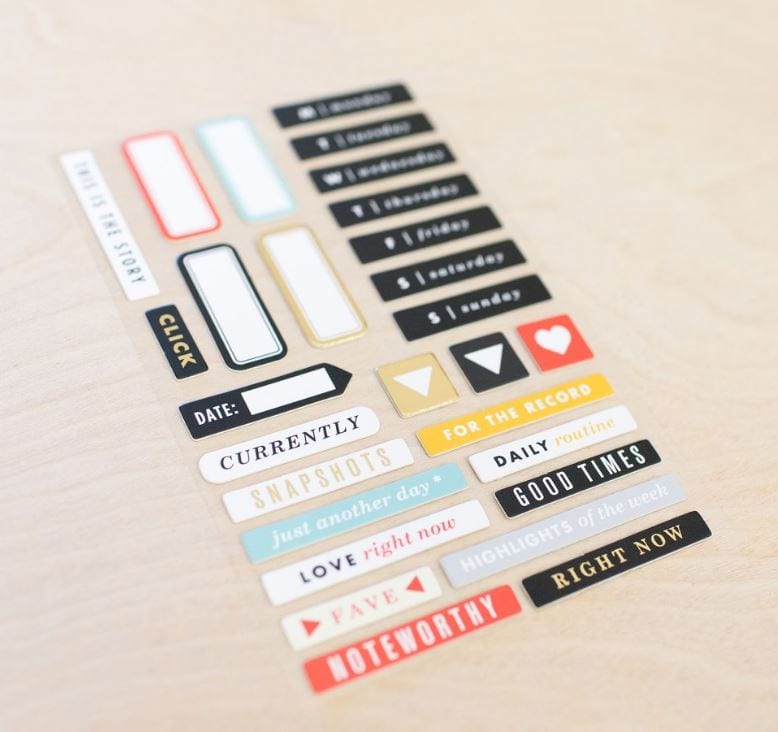 Project Life Click Edition Chipboard Stickers