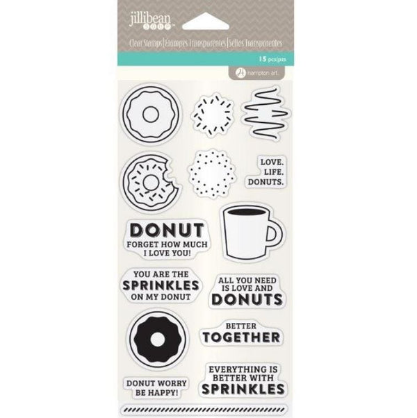 Hampton Art Jillibean Soup Coffee and Donut Layering Clear Stamps Set
