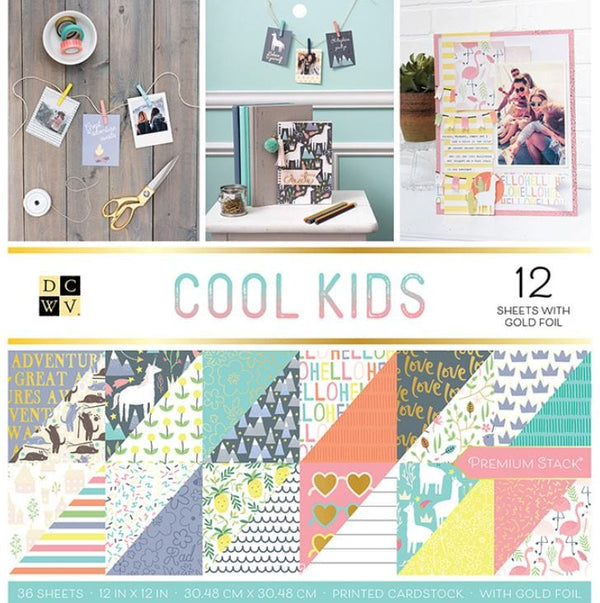 DCWV Cool Kids Premium Printed Cardstock - 36 Sheets