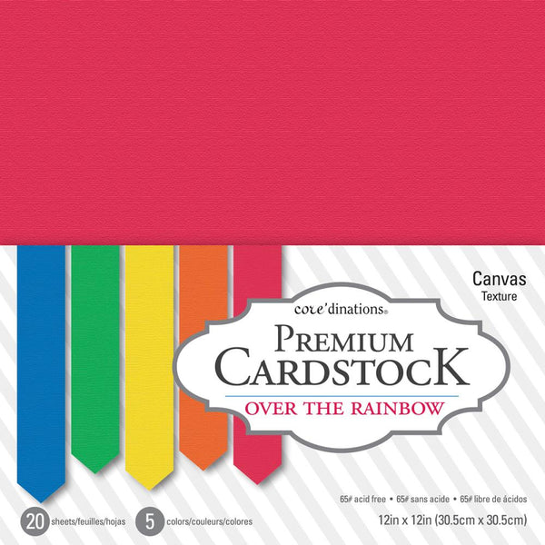 Core'dinations Over the Rainbow Value Pack Texture Cardstock 12"X12" 20/Pkg