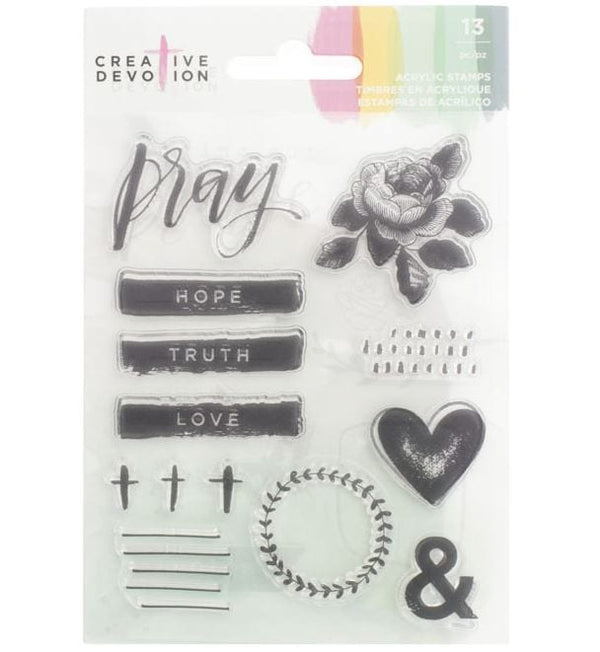 American Crafts Pray Creative Devotion #1 Acrylic Stamps