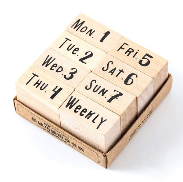 MoCard Days of the Week with Numbers Rubber Stamp Set