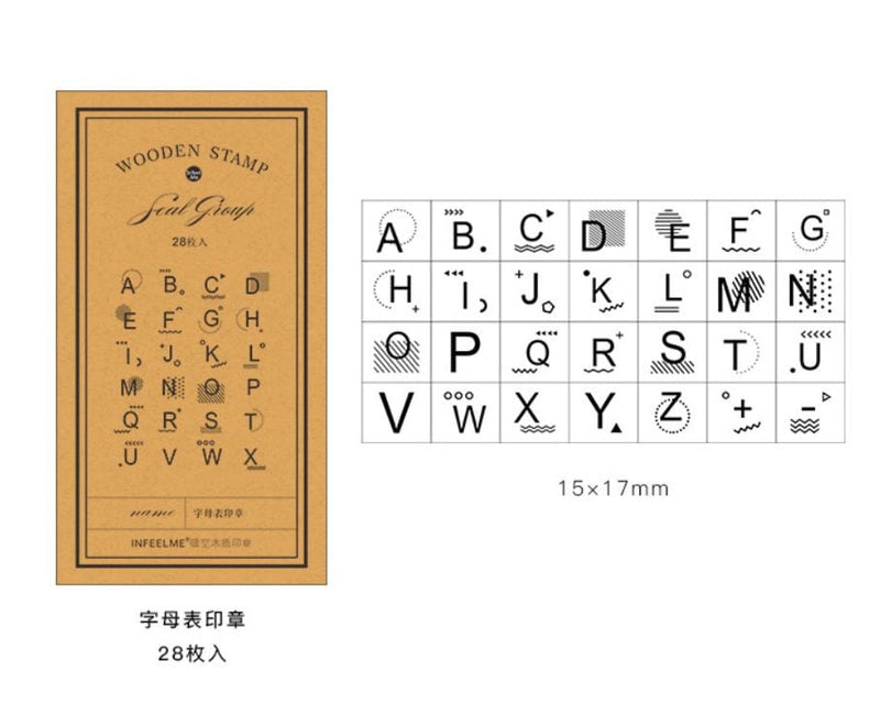 Infeel.Me Decorative Letters/Alphabet Rubber Stamp Set 28pcs
