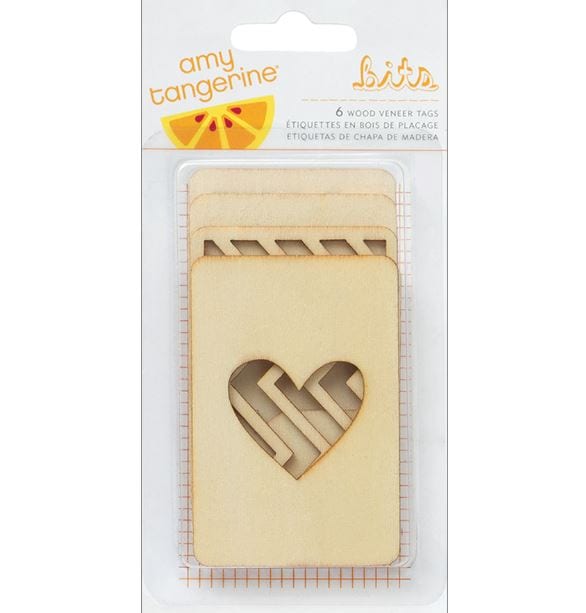 Amy Tangerine Bits DieCut Wood Veneer Cards 2"x 3"