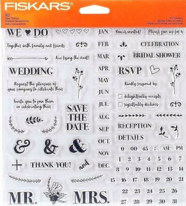 Fiskars DIY Wedding Invitation Clear Stamps