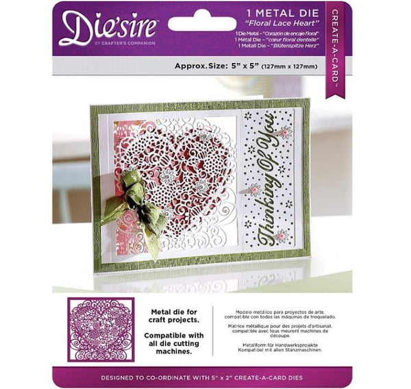 Floral Lace Heart Die'sire Create-a-Card Die