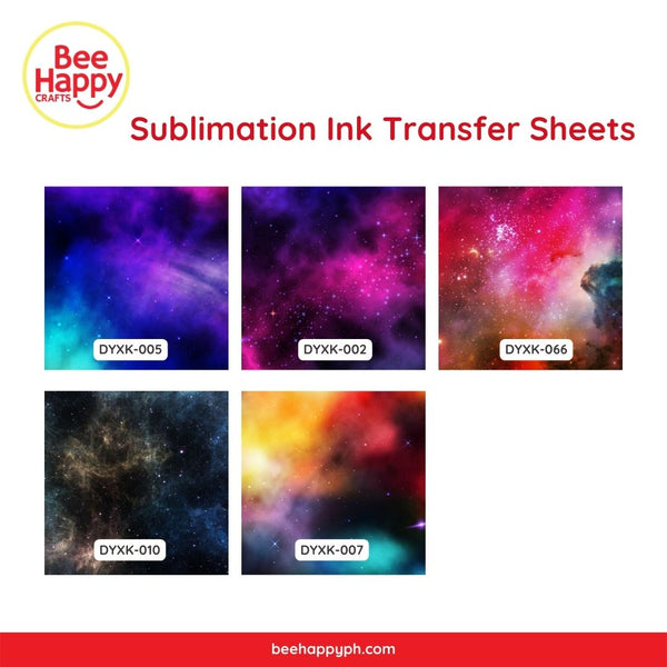 Bee Happy Galaxy Sublimation Ink Transfer Sheets 12" x 12" 3 Sheets