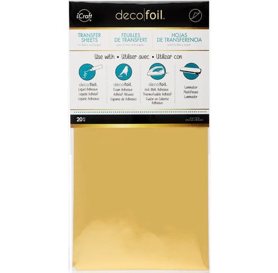 iCraft Deco Foil Transfer Sheets 6x12 20/Pkg-Gold