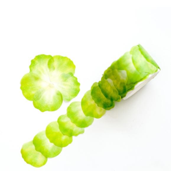 Green Petals Peel Off Washi Tape 25mm x 21mm