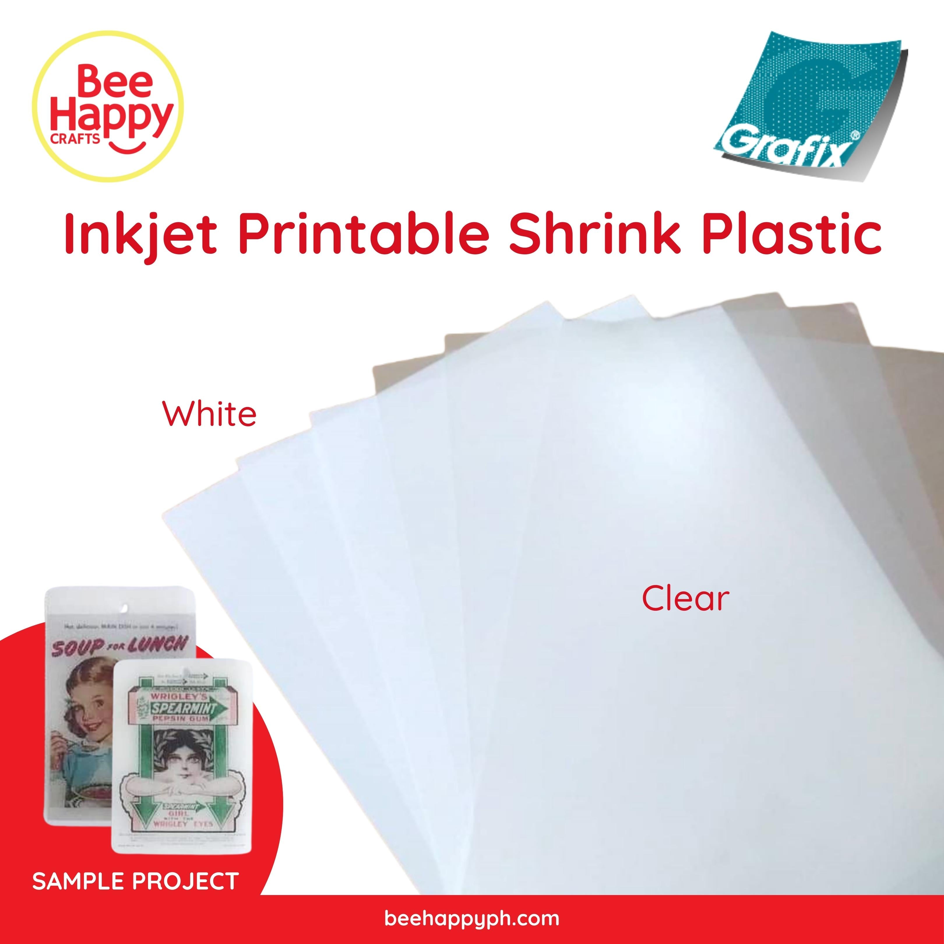 Shrink Plastic Inkjet Printable 8.5 x 11 Size