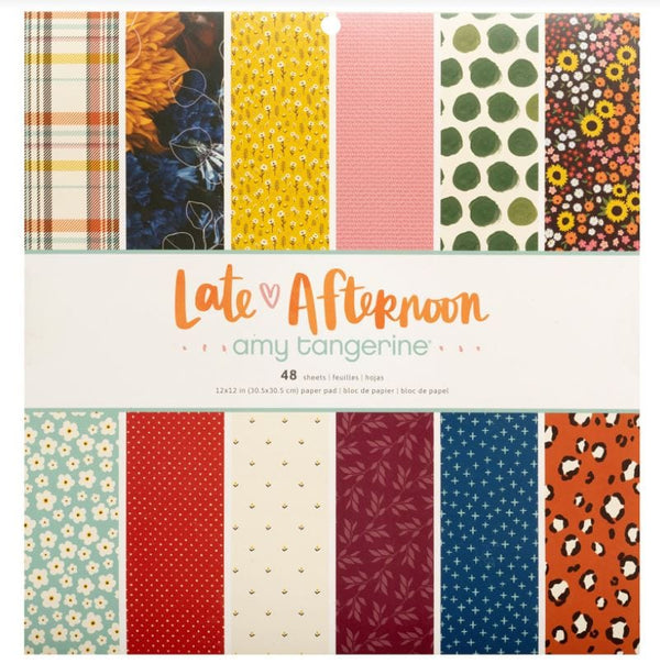 Amy Tangerine Late Afternoon Collection Paper Pad 12" x 12" 48 Sheets