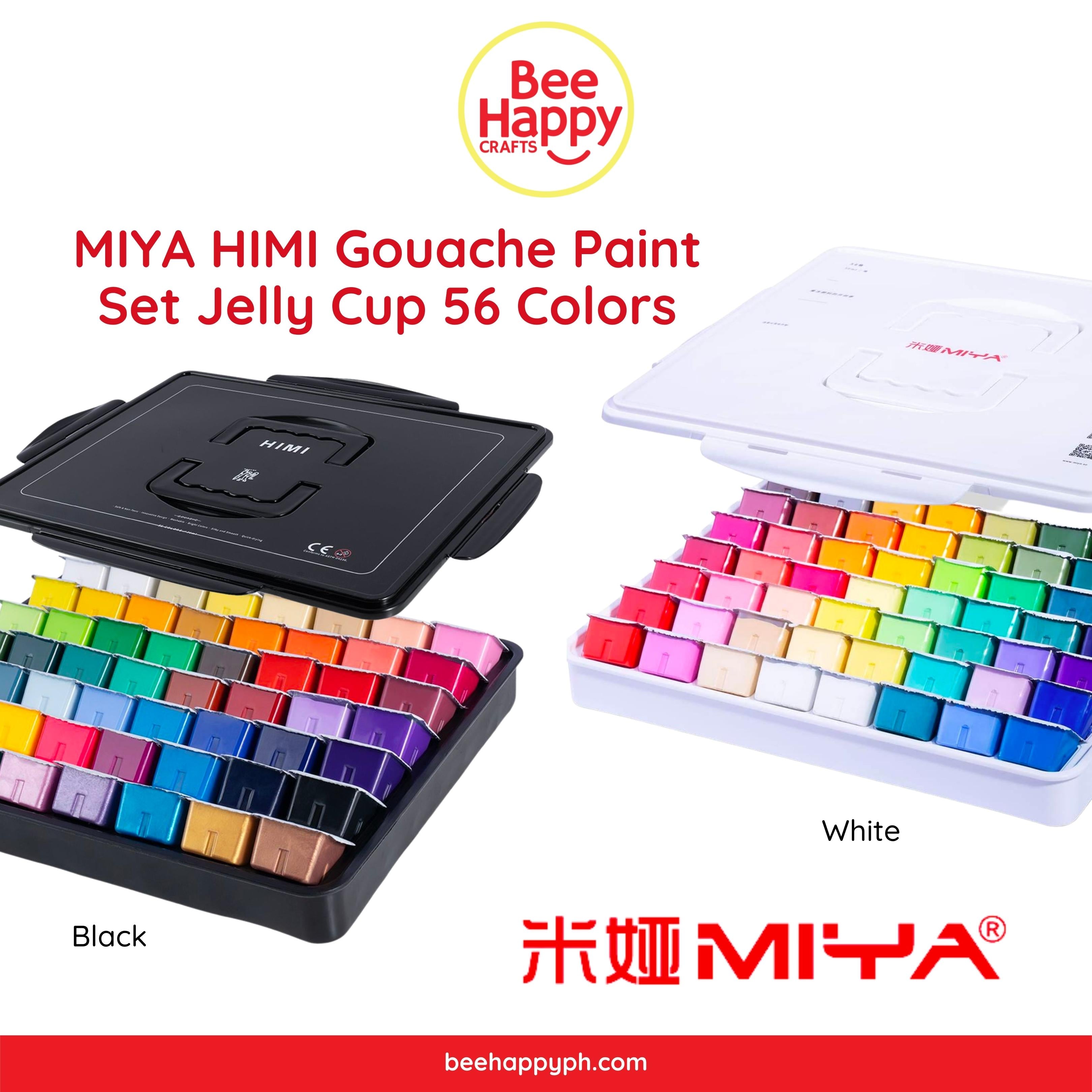 Gouache Paint Set, 56 Colors X 30Ml Unique Jelly Cup Design in a Carrying  Case