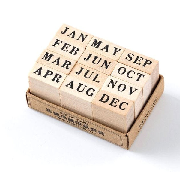 MoCard Uppercase Months of the Year Rubber Stamp Set