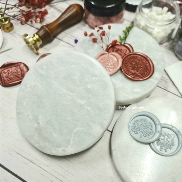 3.5" Round Marble Wax Sealing Plate