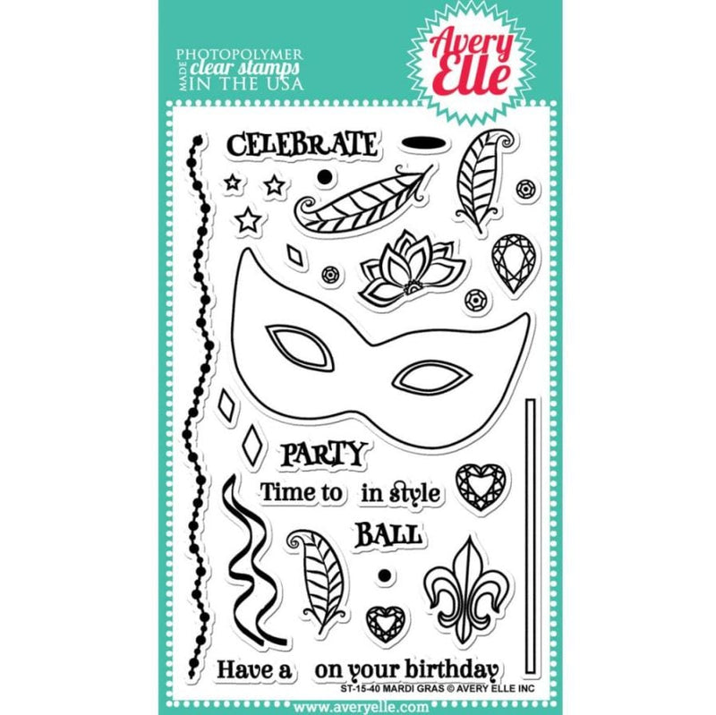 Avery Elle Mardi Gras Clear Stamps Stamps 4" x 6"