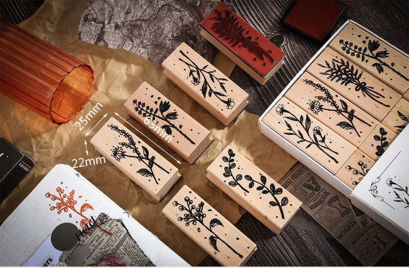 Infeel.Me Mika Garden Natural Series Rubber Stamp Set