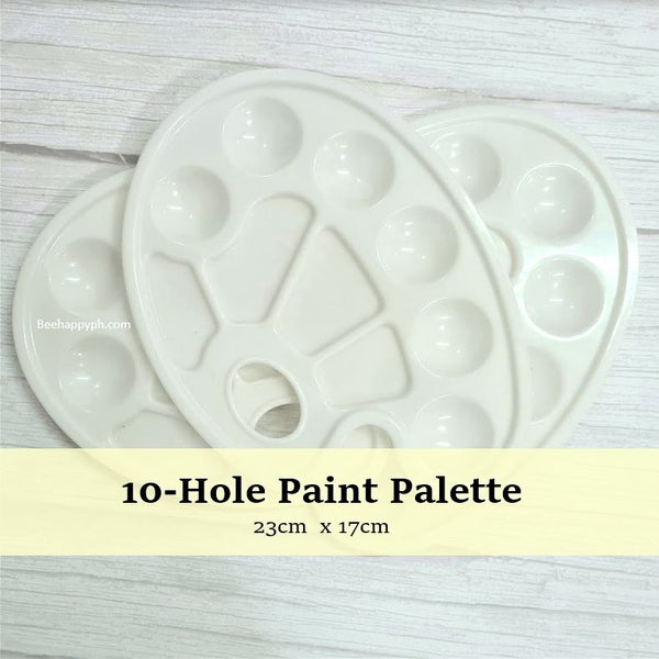 Plastic 10-Hole Palette w/ Thumb Hole Mixing Plate - 1 Piece