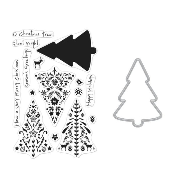 Hero Arts Color Layering Nordic Tree Combo Stamp and Cut SB236