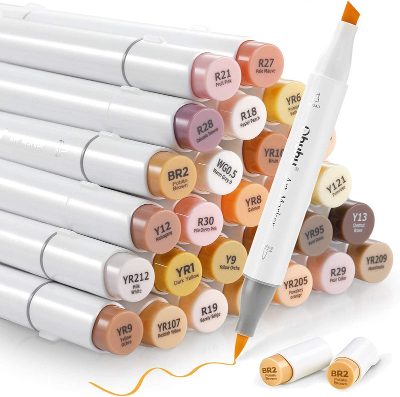 Ohuhu 36 Skin Tone Colors Dual Tips Alcohol Art Markers Y30-80400-81 & Y30-80402-10