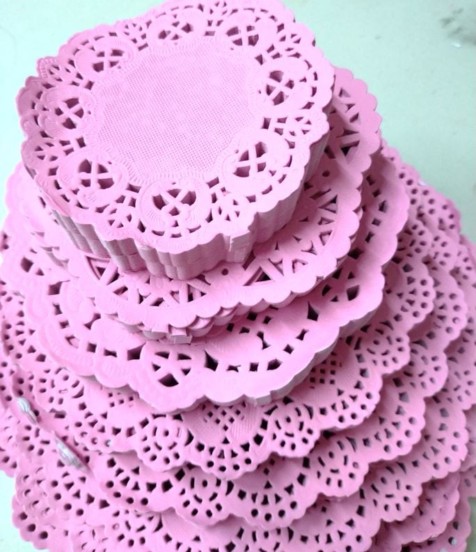 Large Pink Paper Doilies - Classic (Available Sizes: 7.5" - 10.5")