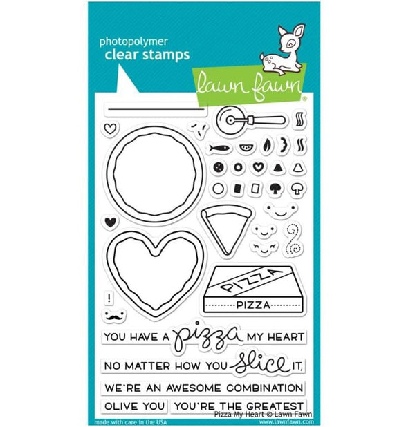 Lawn Fawn Pizza My Heart Clear Stamps 4"x 6"