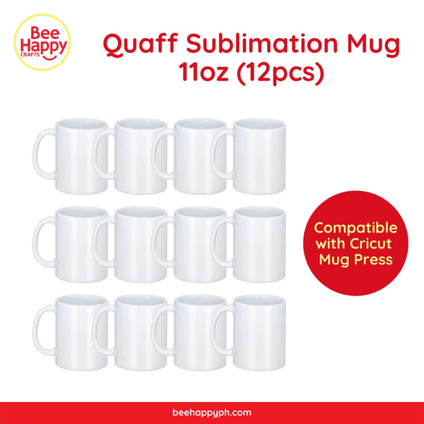 Quaff Sublimation Mug 11oz 12pcs (Compatible with Cricut Mug Press)