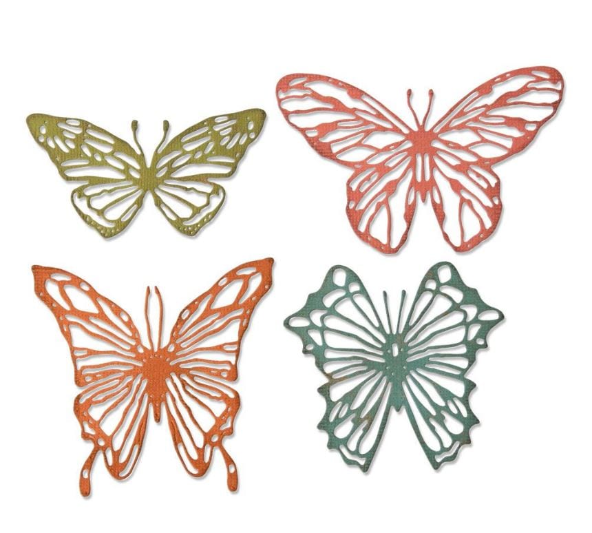 Sizzix 665201 Fustella Thinlits – Farfalla Prospettiva Di Tim Holtz – 15,9 X 13,4 Cm – Per Big Shot