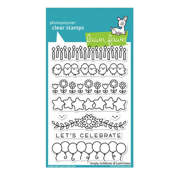 Lawn Fawn Simply Celebrate Sentiments Clear Stamps 4" x 6"