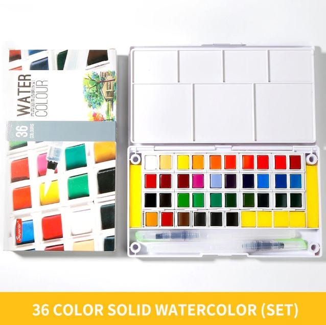 Superior Solid Watercolor Set By 12/18/24/30/36/40/48 Colors