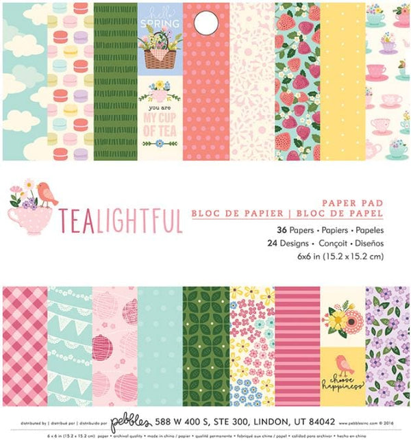 Tealightful 6" x 6" Paper Pad 36 Sheets - Pebbles