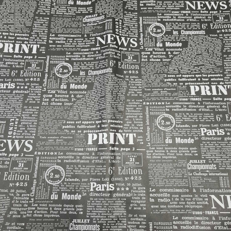 6 Sheets Vintage Print Maps, Newspaper Print Wrapping Paper Double Sided
