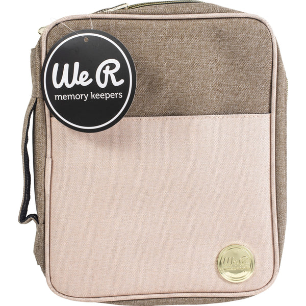 We R Memory Keepers Carry Pouch Taupe and Pink Crafter's Bag